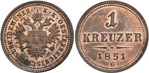 Franz Joseph 1848-1916 - Kreuzer 1851 G ... 