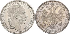 Franz Joseph 1848-1916 - Gulden 1866 A Wien  ... 