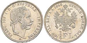 Franz Joseph 1848-1916 - 1/4 Gulden 1868 A ... 