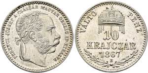 Franz Joseph 1848-1916 - 10 Krajczar 1867 B ... 