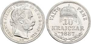 Franz Joseph 1848-1916 - 10 Krajczar 1887 KB ... 