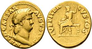Nero (54-68) - Aureus (7,03 g), Roma, 64-65 ... 