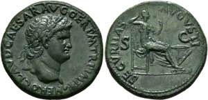 Nero (54-68) - Dupondius (14,63 g), Lugdunum ... 