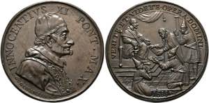 Innozenz XI. 1676-1689 - AE-Medaille (42mm) ... 