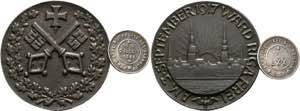 Riga - Lot 2 Stück; Fe-Medaille 1917 auf ... 