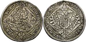 Leopold I. 1657-1705 - 1/4 Taler 1698 KB ... 