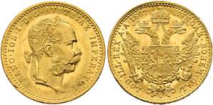 Franz Joseph 1848-1916 - Dukat 1887 Wien kl. ... 