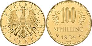 1. Republik 1918-1938 - 100 Schilling 1934 ... 