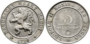 Leopold II. 1865-1909 - 5 Centimen 1898 FL ... 