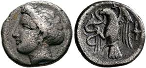 Chalkis - Drachme (3,39 g), ca. 338-308 v. ... 