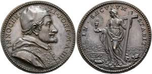 Innozenz XI. 1676-1689 - AE-Medaille (36mm) ... 