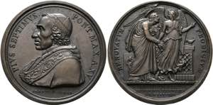 Pius VII. 1800-1823 - AE-Medaille (40mm) ... 