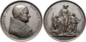 Gregor XVI. 1831-1846 - AE-Medaille (61mm) ... 