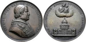 Pius IX. 1846-1878 - AE-Medaille (60mm) 1857 ... 