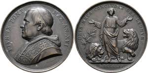Pius IX. 1846-1878 - AE-Medaille (44mm) 1861 ... 
