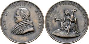 Pius IX. 1846-1878 - AE-Medaille (51mm) 1869 ... 