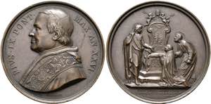 Pius IX. 1846-1878 - AE-Medaille (44mm) 1871 ... 