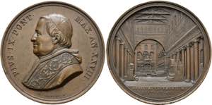 Pius IX. 1846-1878 - AE-Medaille (44mm) 1873 ... 