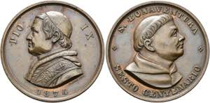 Pius IX. 1846-1878 - AE-Medaille (40mm) 1874 ... 