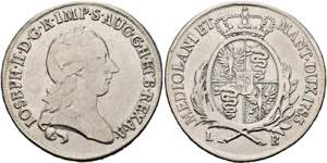 Josef II. 1765-1790 - 1/2 Scudo 1783 L-B ... 