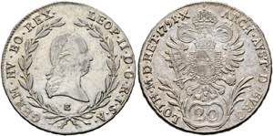 Leopold II. 1790-1792 - 20 Kreuzer 1791 E ... 