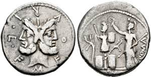 M. Furius Philus L.f. - Denarius (3,76 g), ... 