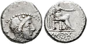 M. Porcius Cato - Quinarius (1,59 g), Roma, ... 