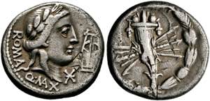 Q. Fabius Maximus - Denarius (3,65 g), Roma, ... 