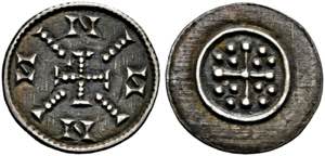 Geza II. 1141-1162 - Denar (0,18g) Av.: ... 
