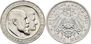 Wilhelm II. 1891-1918 - 3 Mark 1911 F J. ... 