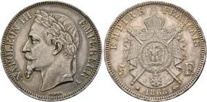 Napoleon III. 1852-1870 - 5 Francs 1868 A ... 