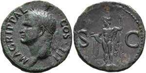 Agrippa (gest. 12 v.Chr.) - As (10,93 g), ... 