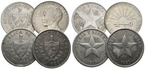 KUBA - Lot 4 Stück; Peso 1915, 1932, 1934, ... 