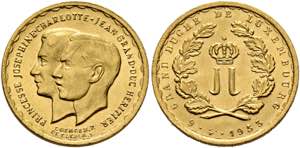 Charlotte v. Luxemburg 1919-1964 - 20 Francs ... 