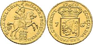 Holland - 7 Gulden (4,73g) 1760 gereinigt, ... 
