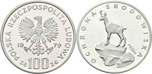 POLEN - 100 Zloty 1979 Silber PROBA ... 