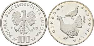 POLEN - 100 Zloty 1980 Silber PROBA ... 