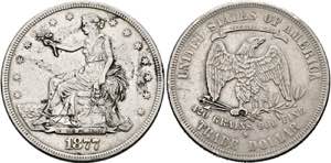 U S A - Trade Dollar 1877 S San Francisco ... 