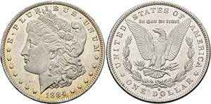 U S A - Morgan Dollar 1884 O New Orleans kl. ... 