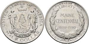 U S A - Half Dollar 1920 Maine Centennial. ... 