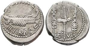 IMPERATOREN - M. Antonius - Denarius (3,77 ... 