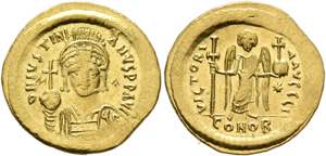 BYZANZ - Iustinianus I. (527-565) - Solidus ... 