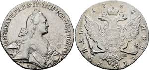 RUSSLAND - Katharina II. 1762-1796 - Rubel ... 