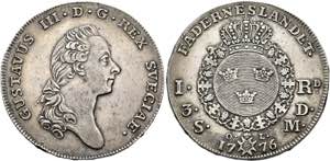 SCHWEDEN - Gustav III. 1771-1792 - Riksdaler ... 