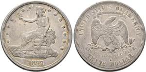 U S A - Trade Dollar 1877 S San Francisco ... 