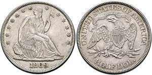 U S A - 1/2 Dollar 1869 Philadelphia ... 