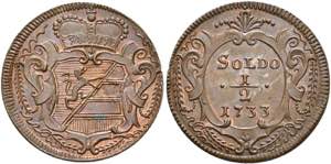 RDR - Karl VI. 1711-1740 - 1/2 Soldo 1733 ... 