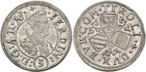Erzherzog Ferdinand 1564-1595 - 3 Kreuzer ... 