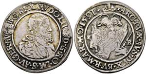 Rudolf II. 1576-1612 - 1/4 Taler 1591 KB ... 