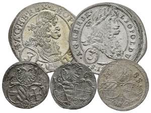 Leopold I. 1657-1705 - Lot 5 Stück; 3 ... 